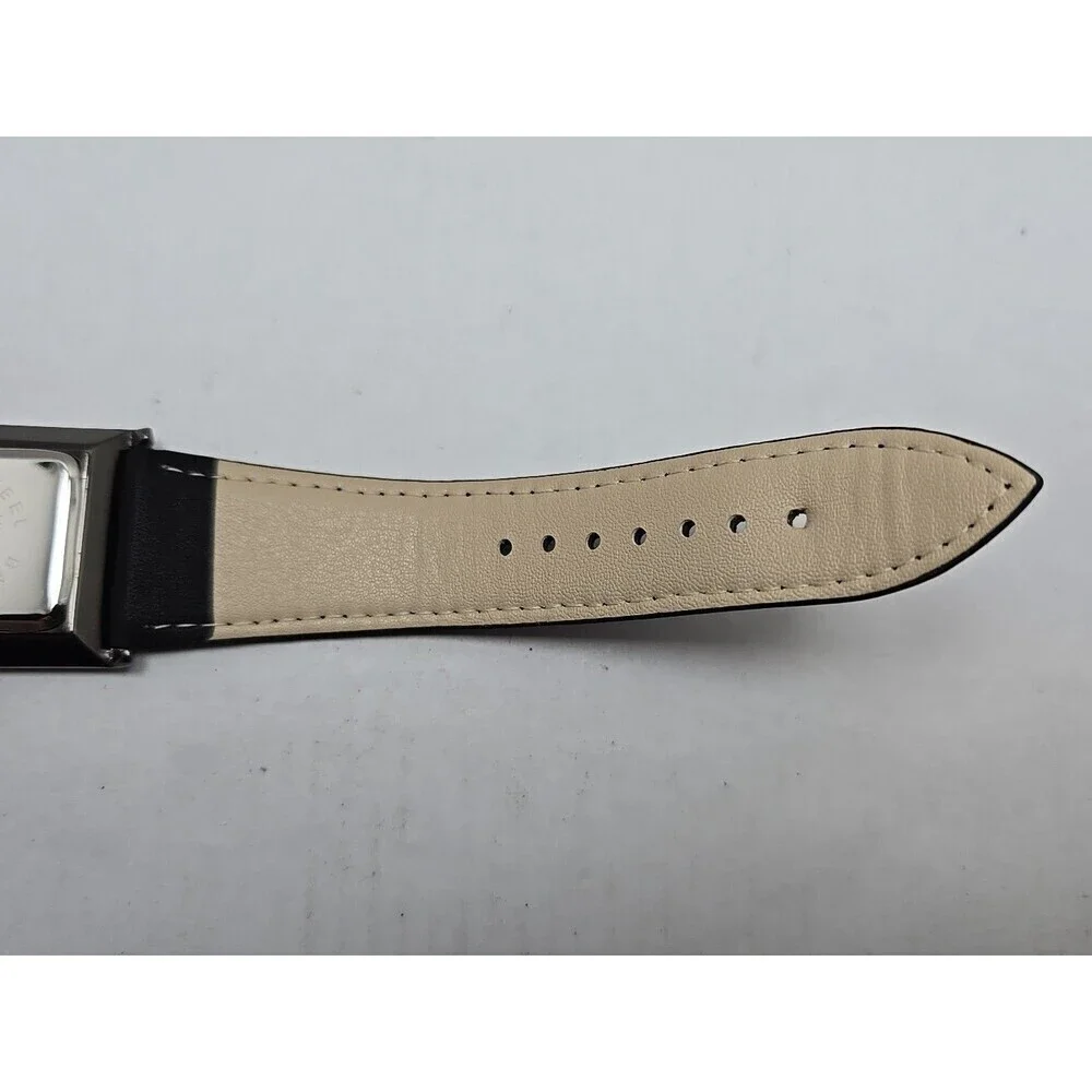 Giorgio & Dario 5771 Slim Tank Black Dial Quartz Watch New Battery Unisex